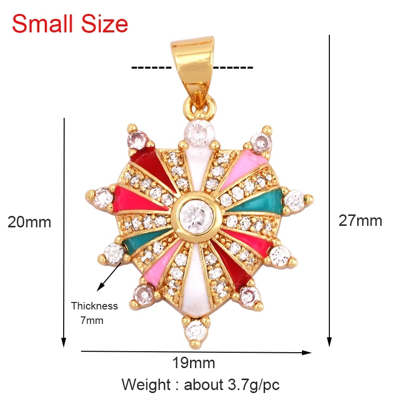 Palace Heart Enamel Charm Neon Pink Orange Turquoise Red Pendant Oil Dropped,Gold Plated Colour,Necklace Bracelet Pendant M82