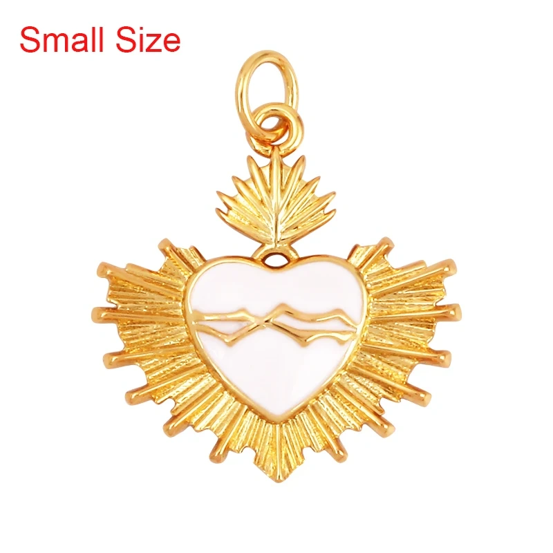 Colourful Enamel Heart Charm Neon Pink White Black Blue Pendant Oil Dropped , Real Gold Plated Colour for Necklace Bracelet K10