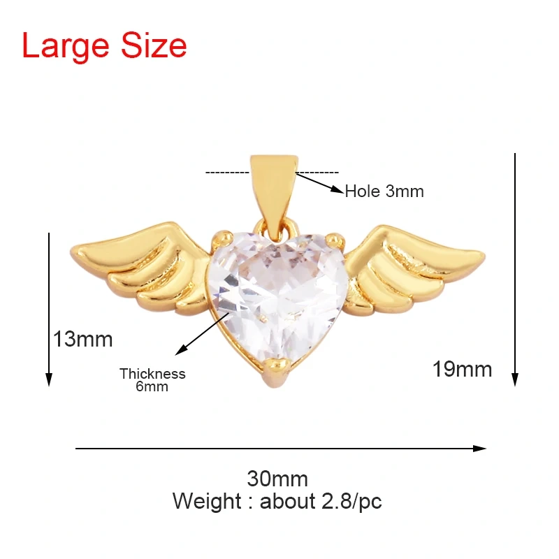 Acred Sacred Red Heart Charm Mexico Victorian Love Zircon Pendant,Christian 18K Real Gold Plated for Jewelry Making Supplies L26