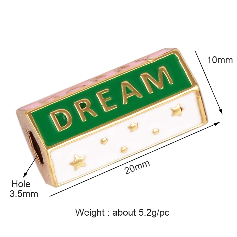 Love Amour Happy Dream Bullet hexagonal beads Tube, Spacor Enamel Metal Brass Based,Hand knotting Makding Supplies , men's bead