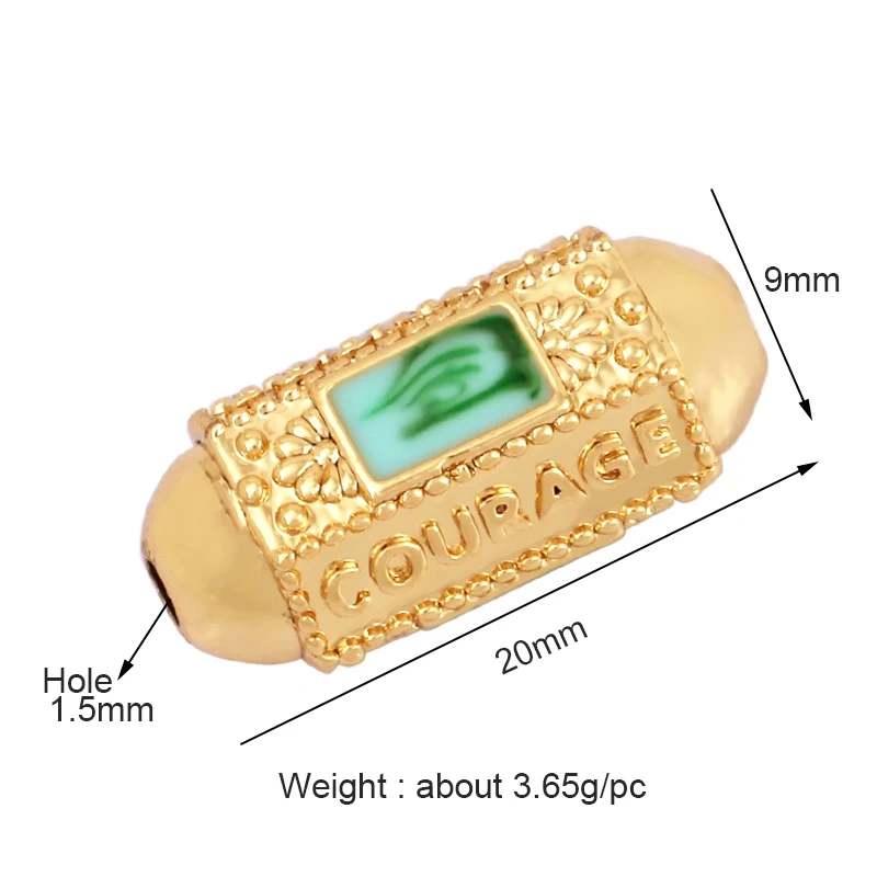 Love Amour Happy Dream Bullet hexagonal beads Tube, Spacor Enamel Metal Brass Based,Hand knotting Makding Supplies , men's bead