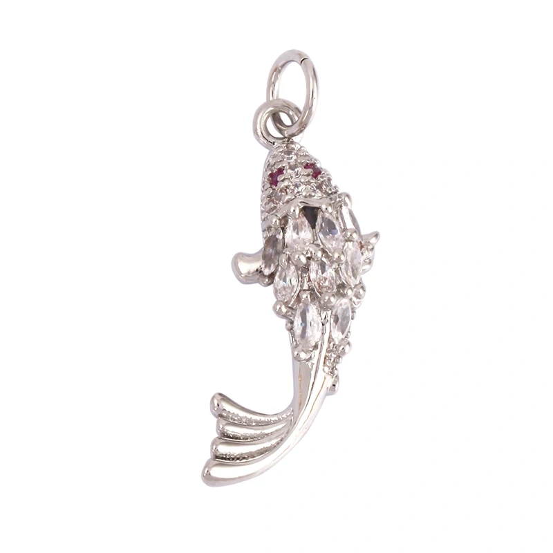 Blue Ocean Shell Animal Dolphin Tropical Fish Bone Seastar Shrimp Charm Pendant,18K Gold Plated Zircon Jewelry Findings L34