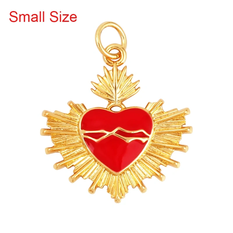 Colourful Enamel Heart Charm Neon Pink White Black Blue Pendant Oil Dropped , Real Gold Plated Colour for Necklace Bracelet K10