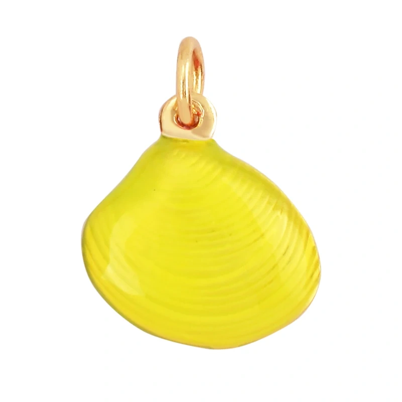 New Multicolor Enamel Pearl Scallop Starfish Seahorse Charm Necklace Pendant,Summer Beach Holiday Jewelry Components Supply L34