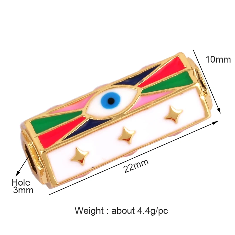 Love Amour Star Life Wild Evil Eye beads Tube, Metal Brass Based , Spacor beads , Bead knotting supplies , men's bead