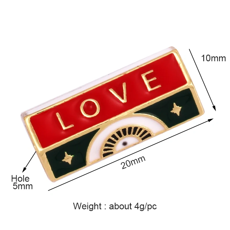 Love Amour Happy Dream Bullet hexagonal beads Tube, Spacor Enamel Metal Brass Based,Hand knotting Makding Supplies , men's bead