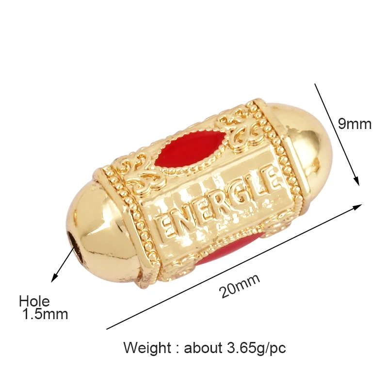 Love Amour Happy Dream Bullet hexagonal beads Tube, Spacor Enamel Metal Brass Based,Hand knotting Makding Supplies , men's bead