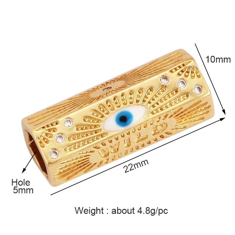 Love Amour Star Life Wild Evil Eye beads Tube, Metal Brass Based , Spacor beads , Bead knotting supplies , men's bead