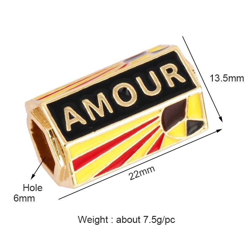 Love Amour Star Life Wild Evil Eye beads Tube, Metal Brass Based , Spacor beads , Bead knotting supplies , men's bead