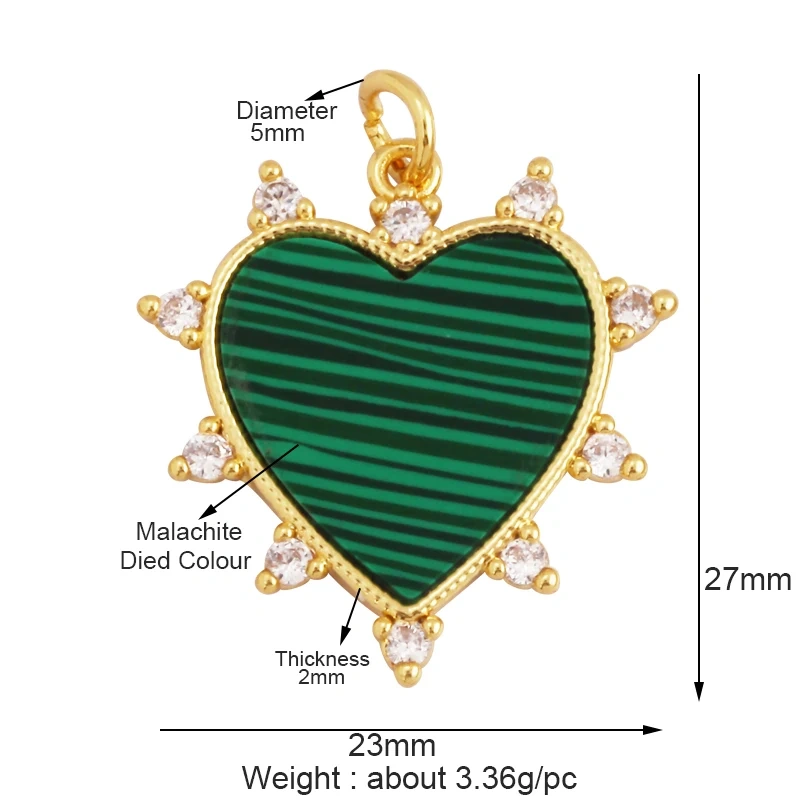 Fashion Elegant Love Heart Round Shape Natural Mother of Pearl Shell Agate Malachite Pendant Charm,DIY Necklace Accessories M30