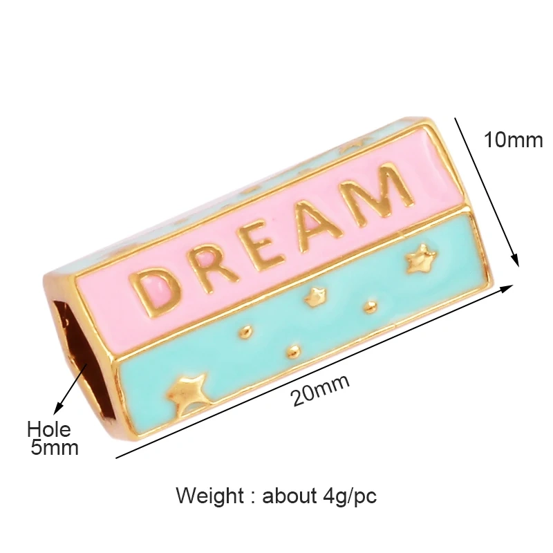 Love Amour Happy Dream Bullet hexagonal beads Tube, Spacor Enamel Metal Brass Based,Hand knotting Makding Supplies , men's bead