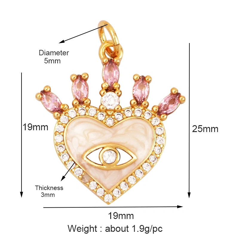 Palace Heart Enamel Charm Neon Pink Orange Turquoise Red Pendant Oil Dropped,Gold Plated Colour,Necklace Bracelet Pendant M82