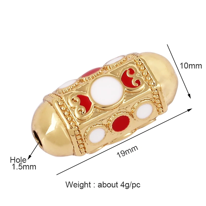 Love Amour Happy Dream Bullet hexagonal beads Tube, Spacor Enamel Metal Brass Based,Hand knotting Makding Supplies , men's bead