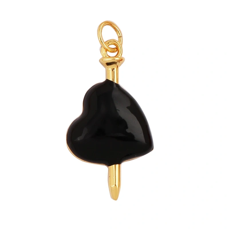 Acred Sacred Red Heart Charm Mexico Victorian Love Zircon Pendant,Christian 18K Real Gold Plated for Jewelry Making Supplies L26