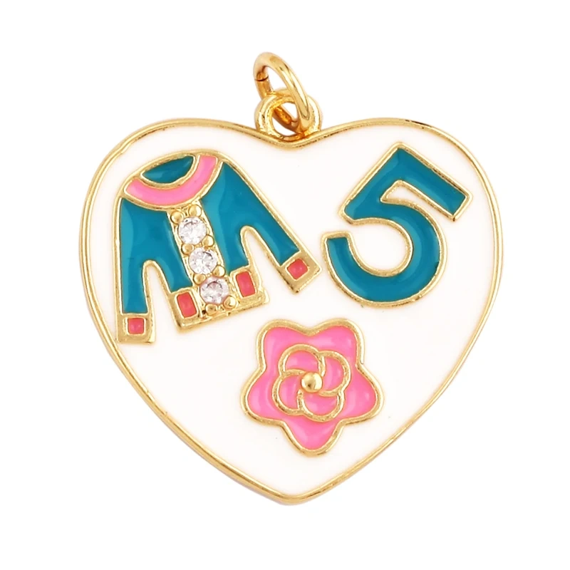 Glittery Pop Colourful Clothing Theme Heart Charms Pendant,Fashion Drop Oil Enamel Romantic Love Jewelry Necklace Accessory K10