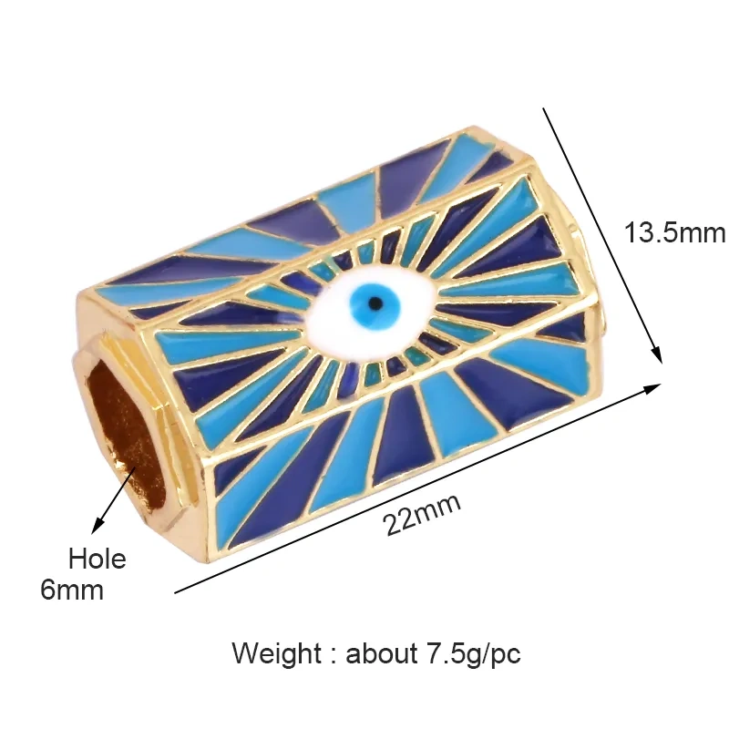 Love Amour Star Life Wild Evil Eye beads Tube, Metal Brass Based , Spacor beads , Bead knotting supplies , men's bead