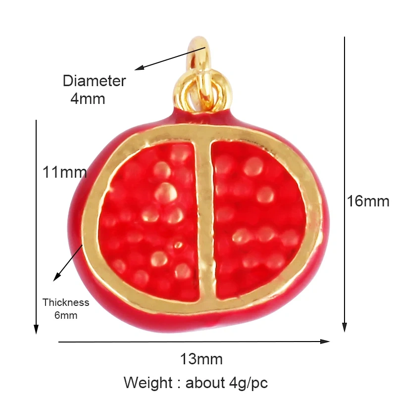 3D Fruit Strawberry Grape Mango Pineapple Water Melon Cherry Banana Charm Pandent , Jewelry Necklace Bracelet Making Supply M15