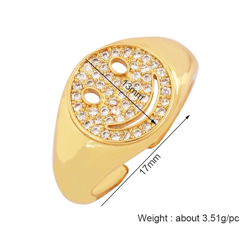 Luxurious Full Pave CZ Gem Style Finger Ring, Flower Butterfly Minimalist Blue Green Summer Beach Party Jewelry Wholesale P03