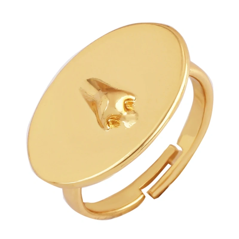 Trendy Mashup Style Punk Eye Colorful Finger Ring,18K Gold Plated Zircon Open Adjustable Rings Charm Jewelry Findings Supply P30