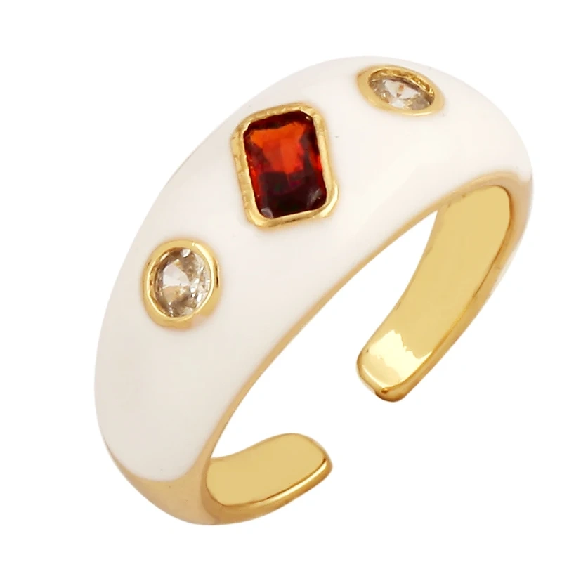 Fashion Romantic Sweet Flower  Happy Face Angel Finger Ring,18K Gold Plated Zircon Open Adjustable Rings Jewelry Findings P17