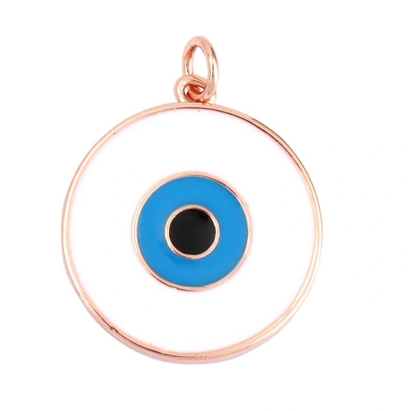 Evil Eye Charm Pendant,18K Real Gold Plated Cubic Zirconia CZ Paved Religours,Jewelry Necklace Bracelet Accessories Supplies K09