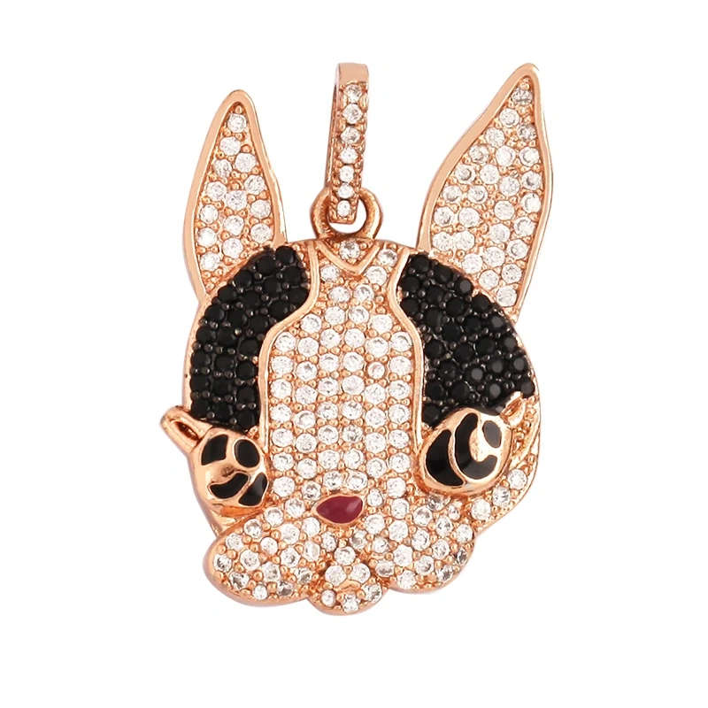 Swallow Tiger Leopard 3D Buffalo Cow Bull Head Elephant Animal Charm Pendant,18K Gold Plated Zircon Necklace Jewelry Supply