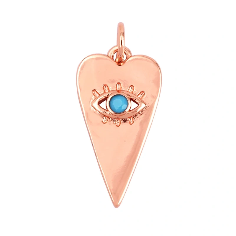 Evil Eye Charm Pendant,18K Real Gold Plated Cubic Zirconia CZ Paved Religours,Jewelry Necklace Bracelet Accessories Supplies K09