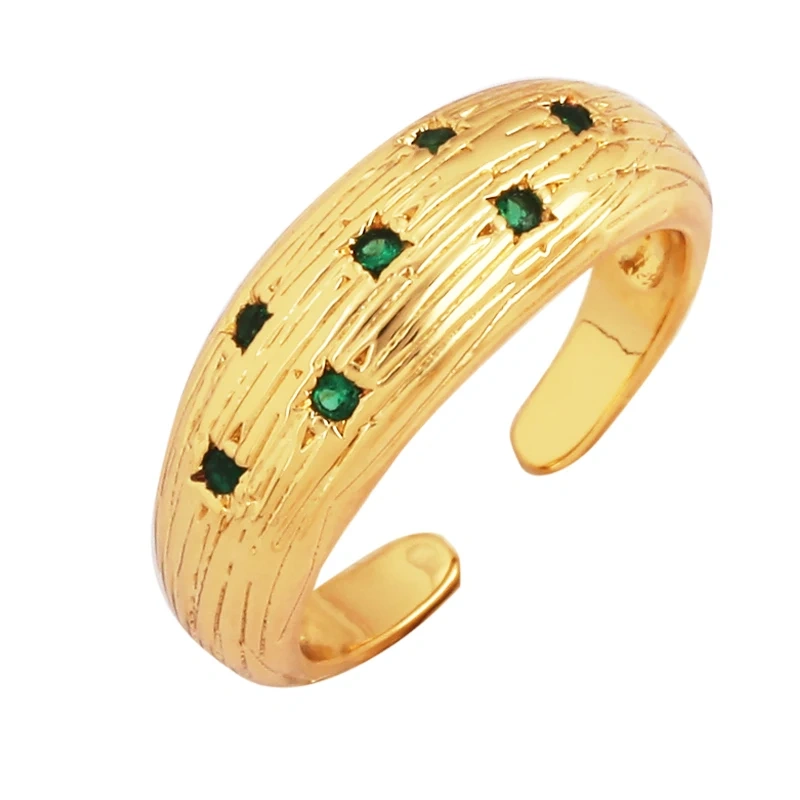 Trendy Mashup Style Punk Eye Colorful Finger Ring,18K Gold Plated Zircon Open Adjustable Rings Charm Jewelry Findings Supply P30