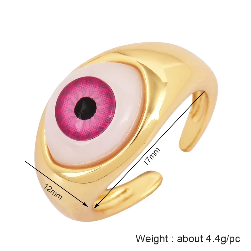 Trendy Colourful Enamel Coated Zircon Finger Ring,Eye Hand Heart Star Pattern Gold Plated Rings Jewelry Findings Supplies P32