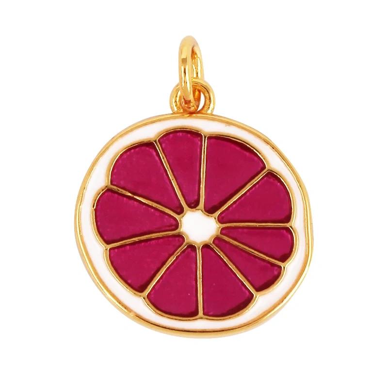 3D Fruit Strawberry Grape Mango Pineapple Water Melon Cherry Banana Charm Pandent , Jewelry Necklace Bracelet Making Supply M15