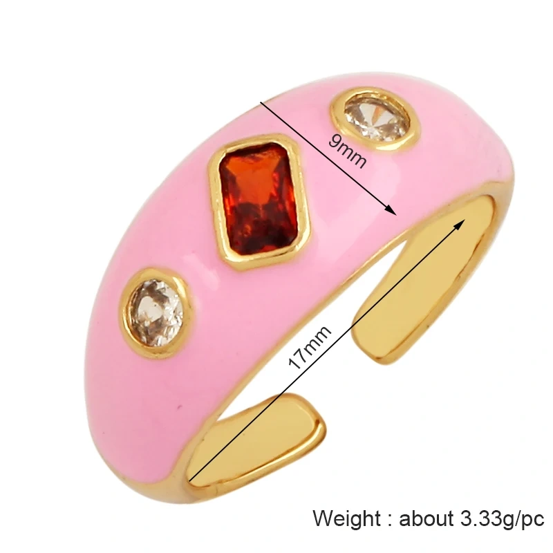 Fashion Romantic Sweet Flower  Happy Face Angel Finger Ring,18K Gold Plated Zircon Open Adjustable Rings Jewelry Findings P17