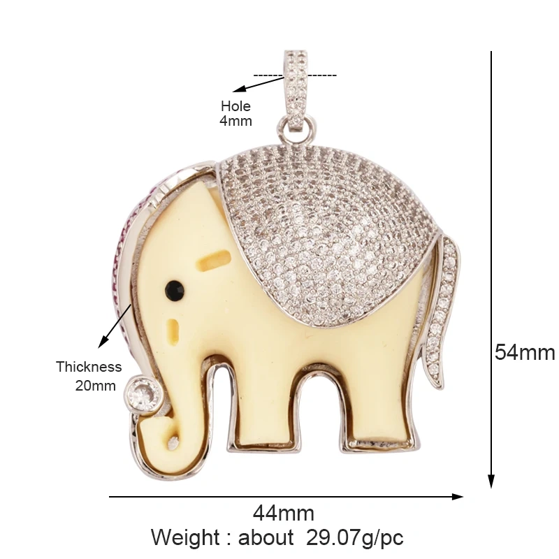 Swallow Tiger Leopard 3D Buffalo Cow Bull Head Elephant Animal Charm Pendant,18K Gold Plated Zircon Necklace Jewelry Supply