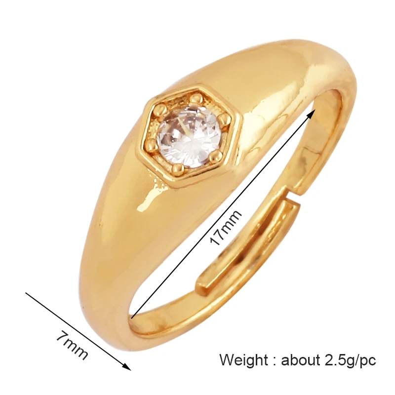 Trendy Mashup Style Punk Eye Colorful Finger Ring,18K Gold Plated Zircon Open Adjustable Rings Charm Jewelry Findings Supply P30