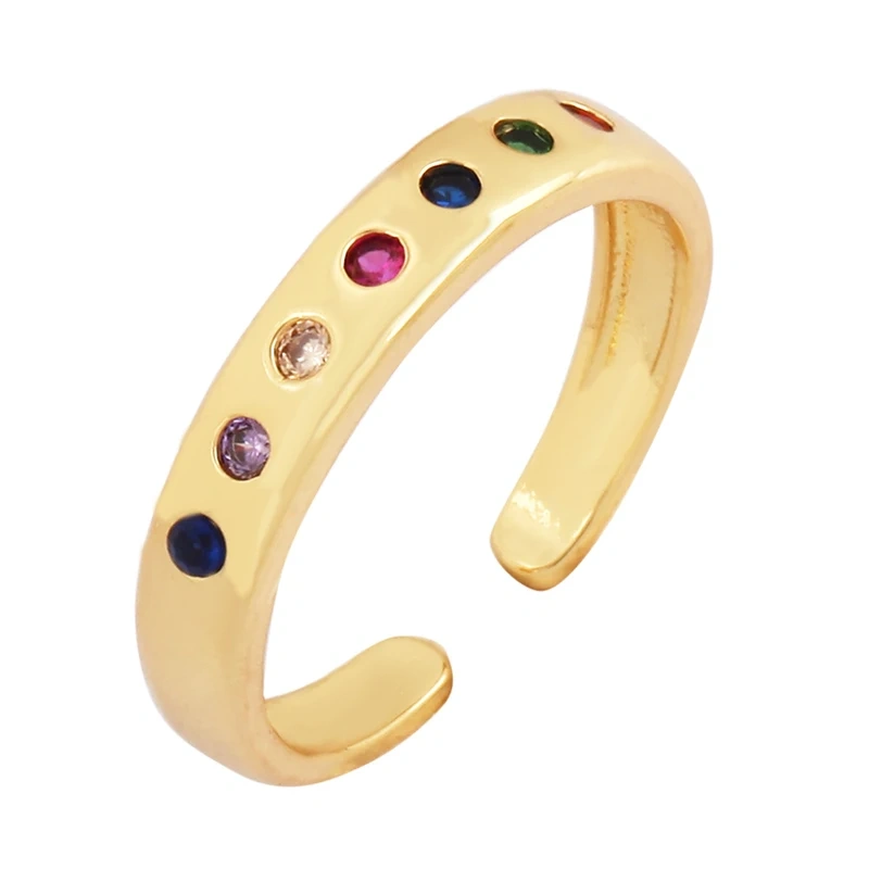 Luxurious Full Pave CZ Gem Style Finger Ring, Flower Butterfly Minimalist Blue Green Summer Beach Party Jewelry Wholesale P03