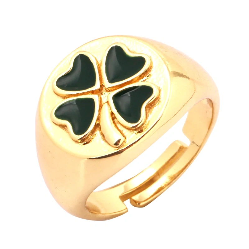 Daisy Flower Ladybug Butterfly Heart Taiji Clover Finger Ring Antique Grandma's Women's Adjustable Ring Girl Party Jewelry