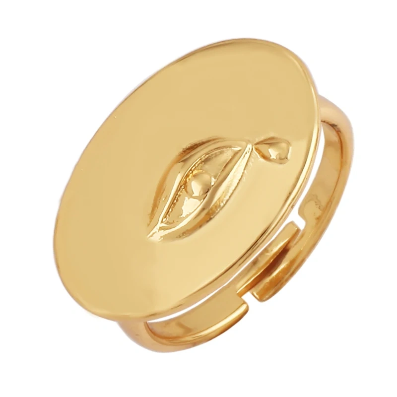 Trendy Mashup Style Punk Eye Colorful Finger Ring,18K Gold Plated Zircon Open Adjustable Rings Charm Jewelry Findings Supply P30