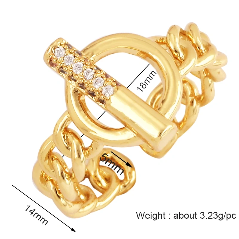 Trendy Mashup Style Punk Eye Colorful Finger Ring,18K Gold Plated Zircon Open Adjustable Rings Charm Jewelry Findings Supply P30