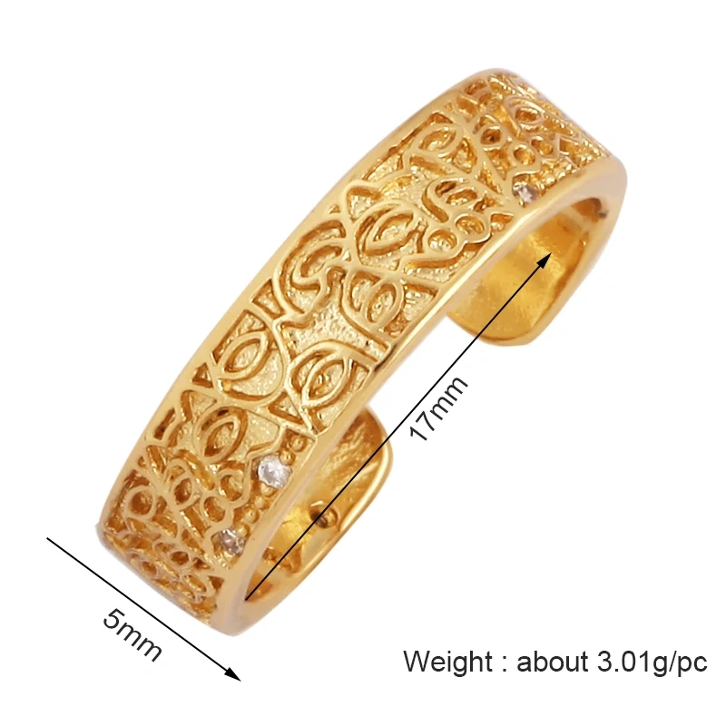 Trendy Mashup Style Punk Eye Colorful Finger Ring,18K Gold Plated Zircon Open Adjustable Rings Charm Jewelry Findings Supply P30