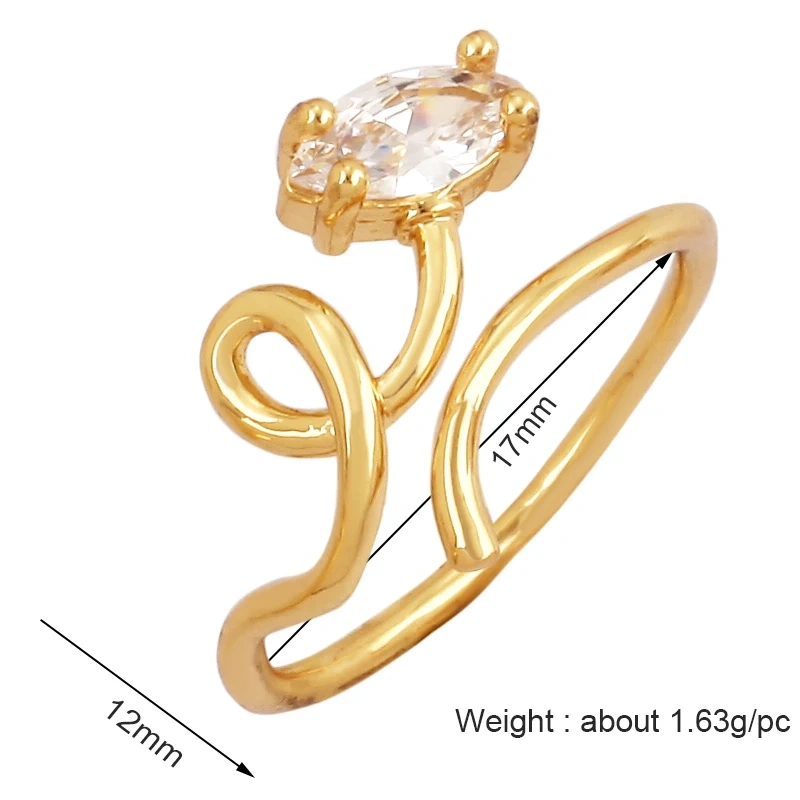 Trendy Mashup Style Punk Eye Colorful Finger Ring,18K Gold Plated Zircon Open Adjustable Rings Charm Jewelry Findings Supply P30