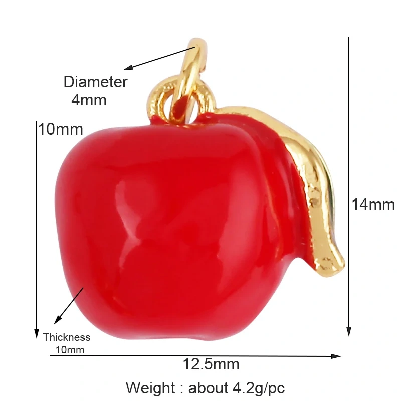 3D Fruit Strawberry Grape Mango Pineapple Water Melon Cherry Banana Charm Pandent , Jewelry Necklace Bracelet Making Supply M15