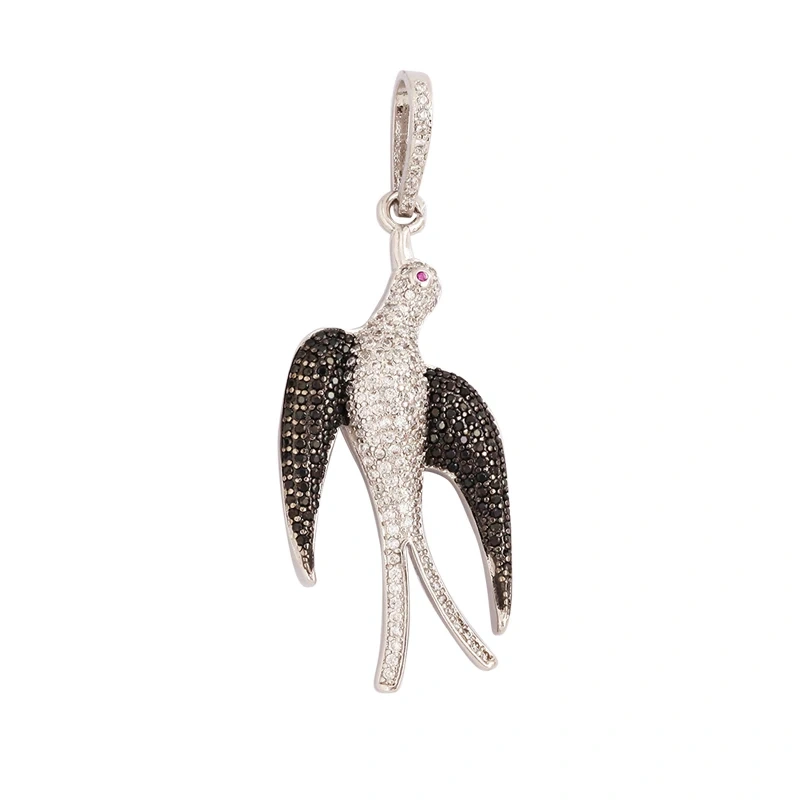 Swallow Tiger Leopard 3D Buffalo Cow Bull Head Elephant Animal Charm Pendant,18K Gold Plated Zircon Necklace Jewelry Supply