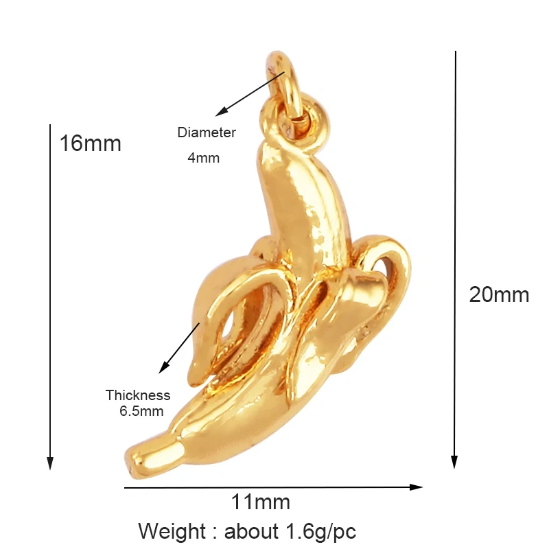 3D Fruit Strawberry Grape Mango Pineapple Water Melon Cherry Banana Charm Pandent , Jewelry Necklace Bracelet Making Supply M15