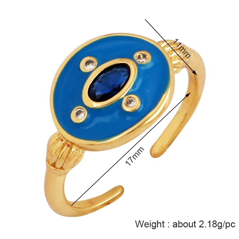 Fashion Romantic Sweet Flower  Happy Face Angel Finger Ring,18K Gold Plated Zircon Open Adjustable Rings Jewelry Findings P17