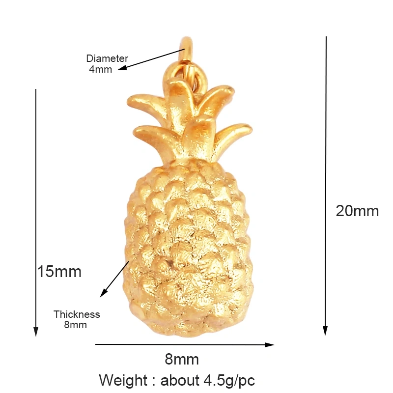 3D Fruit Strawberry Grape Mango Pineapple Water Melon Cherry Banana Charm Pandent , Jewelry Necklace Bracelet Making Supply M15