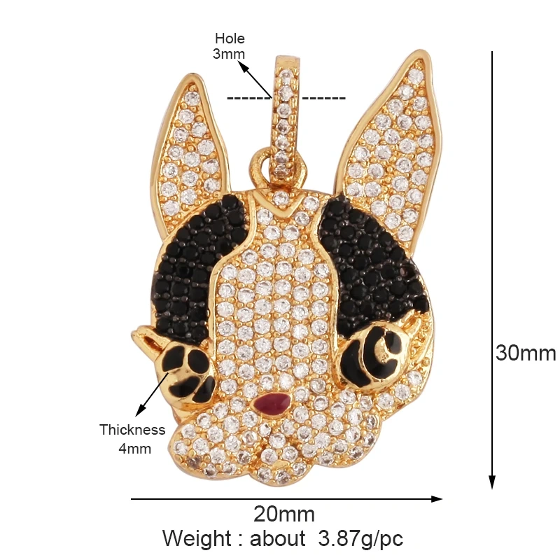 Swallow Tiger Leopard 3D Buffalo Cow Bull Head Elephant Animal Charm Pendant,18K Gold Plated Zircon Necklace Jewelry Supply