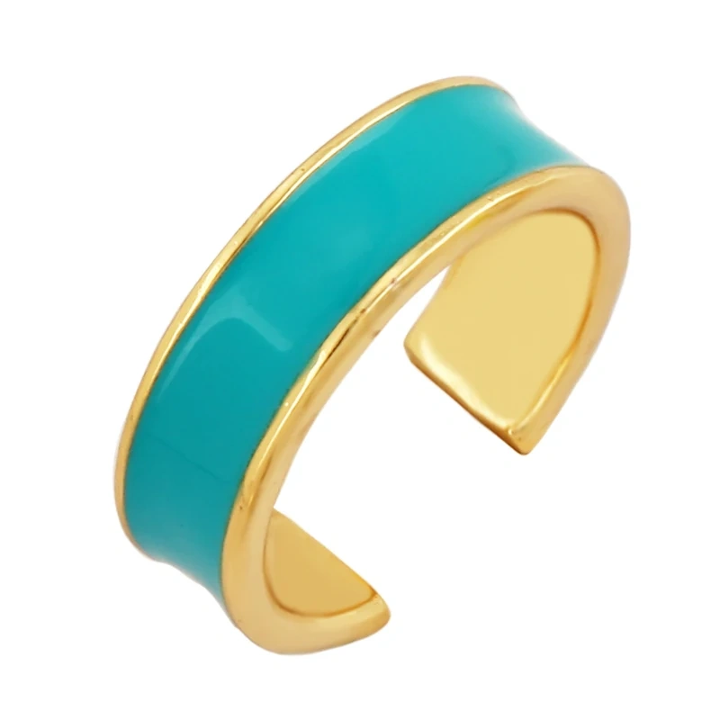 Trendy Mashup Style Punk Eye Colorful Finger Ring,18K Gold Plated Zircon Open Adjustable Rings Charm Jewelry Findings Supply P30