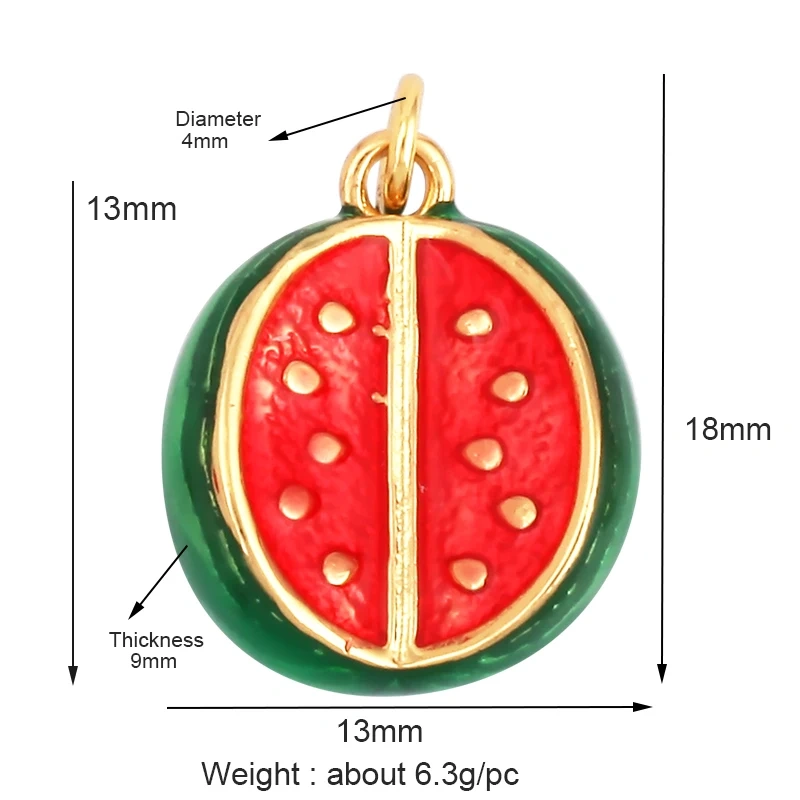 3D Fruit Strawberry Grape Mango Pineapple Water Melon Cherry Banana Charm Pandent , Jewelry Necklace Bracelet Making Supply M15