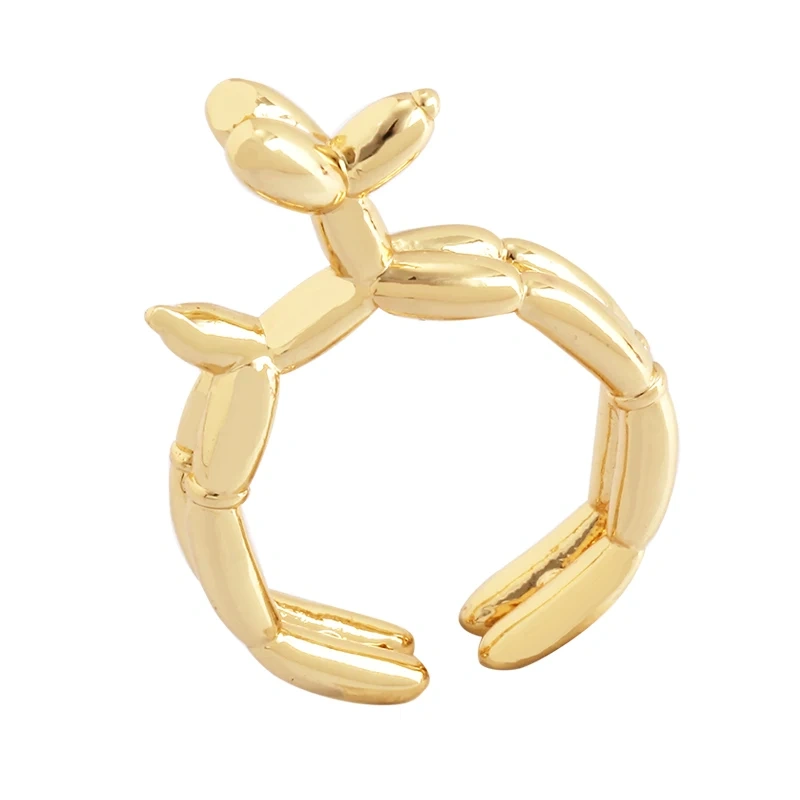 Ballon Dog Pet Puppy Enamel Finger Ring, Neon Pink Orange Blue Pendant Oil Dropped, Sweet  Party Jewelry Wholesale P03