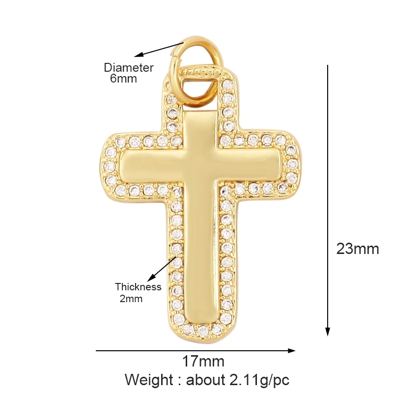 Fashion Love Heart Star Moon Girl Boy Triangular Hand Cross Butterfly Charm Pendant,18K Gold Brass Necklace Jewelry Findings L27