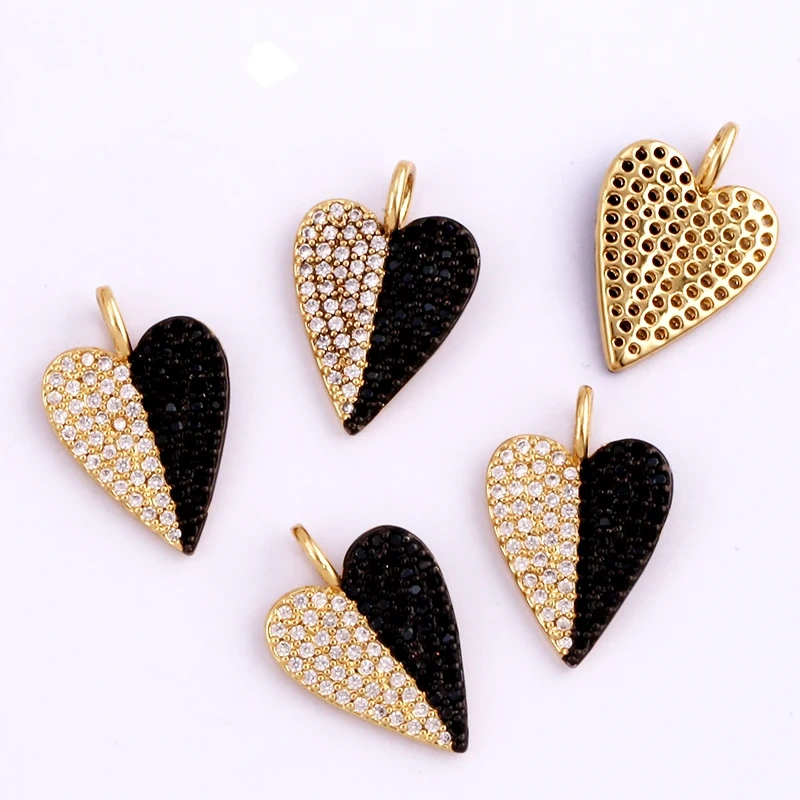 Trendy Rainbow Love Heart Happy Face Sun Charm Pendant,18K Gold Plated Zircon Necklace Bracelet For Handmade Jewelry Supply L21